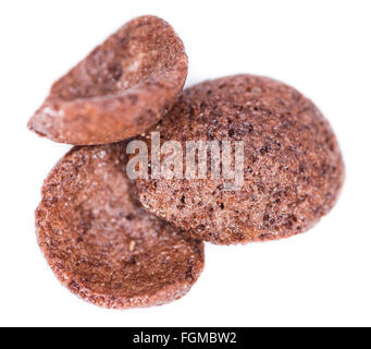 Some chocolate cornklakes isolated on pure white background Stock Photo