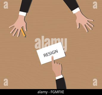 resignation give resign letter to bos vector Stock Vector