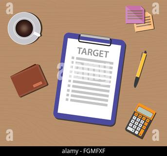 target list illustration with check and clipboard document Stock Vector