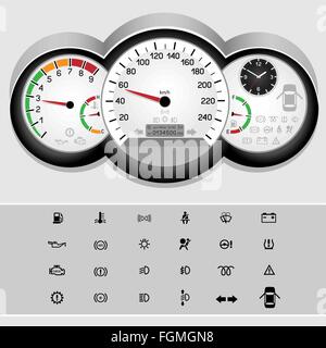 car speedometer panel Stock Vector
