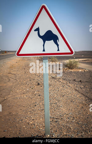 Road Sign in Morocco Stock Photo