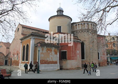 Chiesa di San Giacomo dell'Orio, Campo San Giacomo dell'Orio, Santa Croce, Venice, Veneto, Italy, Adriatic Sea, Europe Stock Photo