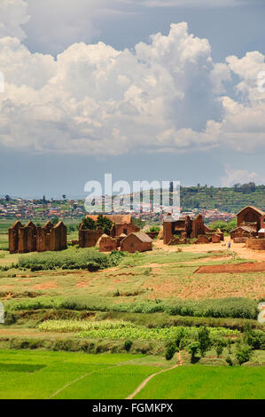 Old village in the countryside near Antananarivo Madagascar Stock Photo