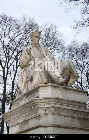 Pietro Paleocapa statue, Giardini Papadopoli, Santa Croce, Venice, Veneto, Italy, Adriatic Sea, Europe Stock Photo