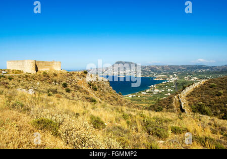 Griechenland, Kreta, bei Chania, Aptera, die türkische Burg Stock Photo ...