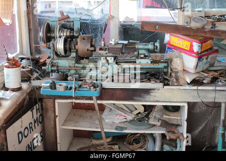 Center lathe in workshop Stock Photo