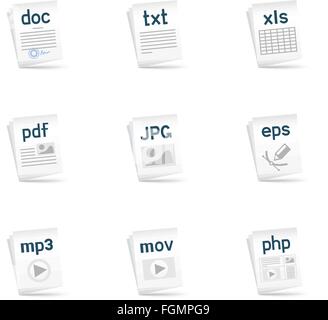 file extension icons Stock Vector
