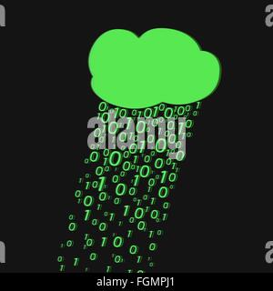 Binary code concept with cloud. Stock Vector