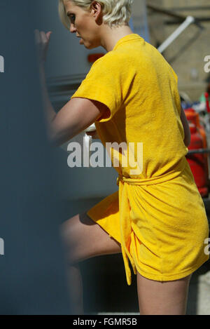 Girls Aloud On set filming Shampoo advert in Hoxton Square London (credit image © Jack Ludlam) Stock Photo