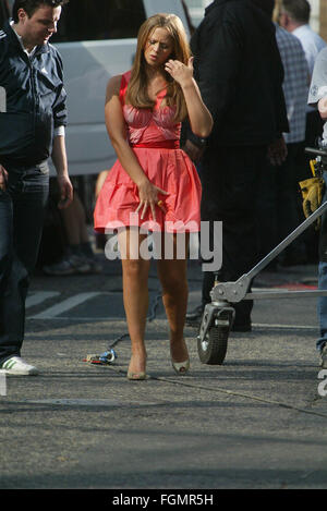 Girls Aloud On set filming Shampoo advert in Hoxton Square London (credit image © Jack Ludlam) Stock Photo