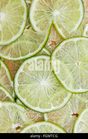 background made with slices of lime Stock Photo