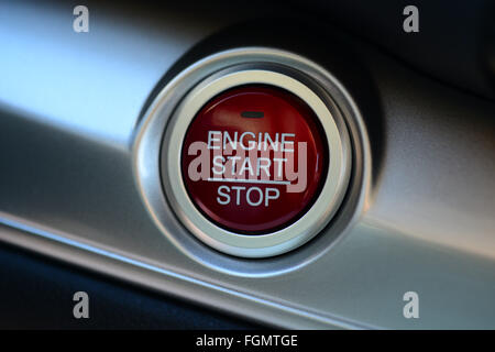 Engine Start Stop button on a Honda CR-V CRV car automobile  One button for on and off keyless Stock Photo