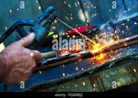 welding close up bright light Stock Photo