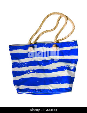 blue beach bag isolated Stock Photo