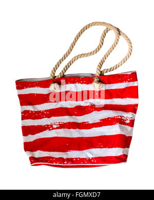 red beach bag isolated Stock Photo