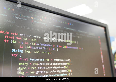 Coding on screen with colorful code Stock Photo