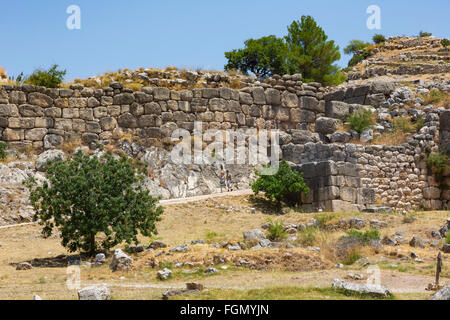 Mycenae, Argolis, Peloponnese, Greece.   The Cyclopean walls of the city's citadel. Stock Photo