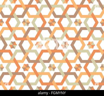 Overlapping hexagons - seamless pattern Stock Vector