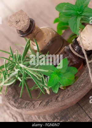 essential olive oils Stock Photo