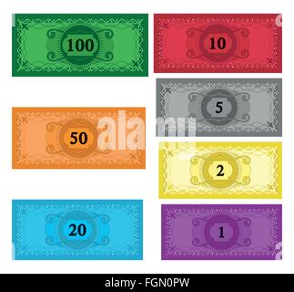 Cartoon set of money Stock Vector