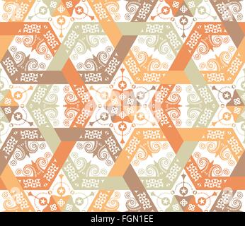Overlapping intensive and seamless patterns Stock Vector