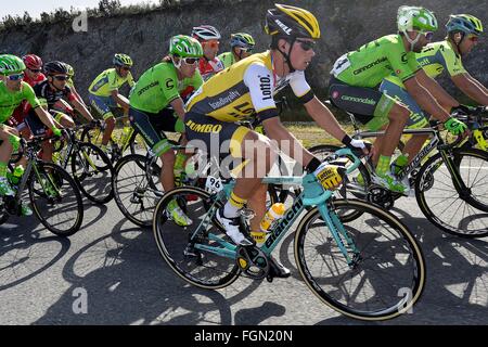 21.02.2016. Almodovor, Algarve, Portugal.  ROGLIC Primoz (SLO)  of TEAM LOTTO NL - JUMBO in action during stage 5 of the 42nd Tour of Algarve cycling race with start in Almodovar and finish in Malhao (Loule) on February 21, 2016 in Malhao, Portugal. Stock Photo