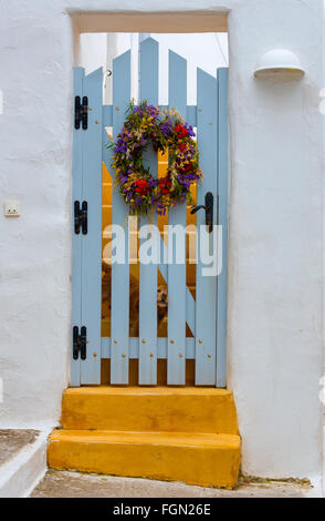 Streets of Paros at Spring Stock Photo