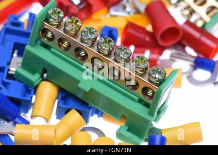 Electrical component kit used in electrical installations Stock Photo