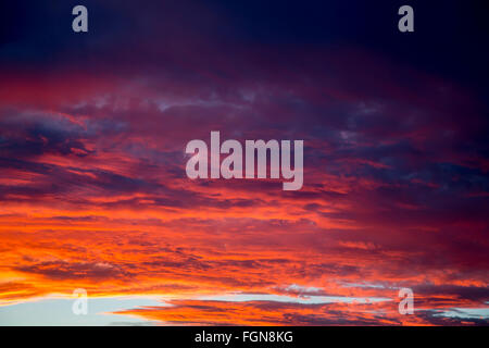 Sunset sky clouds warm Stock Photo