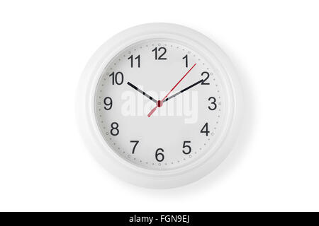 clock on white wall Stock Photo