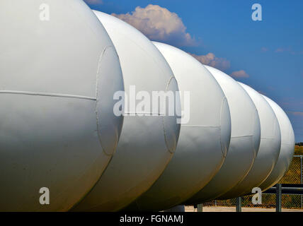 High Pressure Propane storage tanks Stock Photo