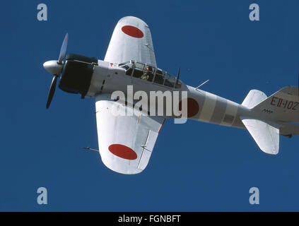 WWII Mitsubishi Japanese Zero airplane Stock Photo