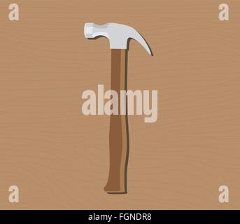 hammer tools isolated with wood grip and background vector Stock Vector
