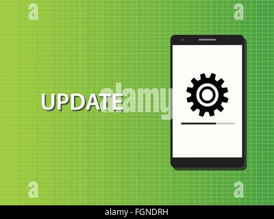 update apps smartphone in progress concept vector Stock Vector