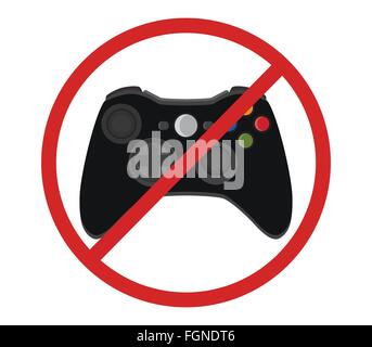 video game console ban joystick symbol vector Stock Vector