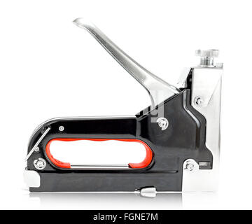 Construction hand-held  stapler on white Stock Photo