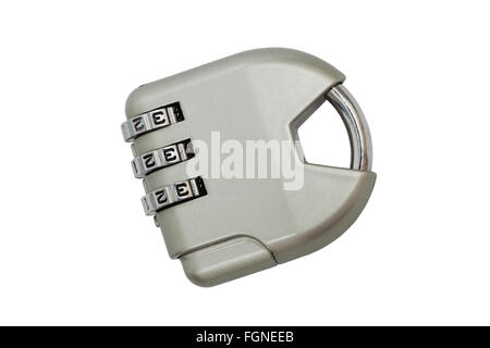 hinged lock code on a white background Stock Photo