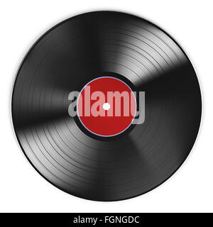 Black Vinyl Record Isolated On White Background Stock Photo