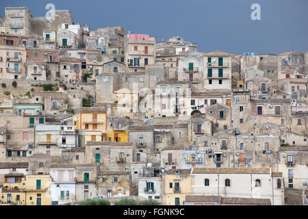 Facades, historic centre, Modica, Sicily, Italy Stock Photo