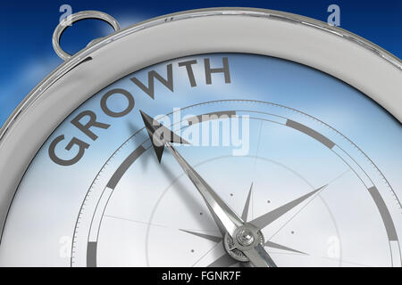Composite image of compass pointing to growth Stock Photo