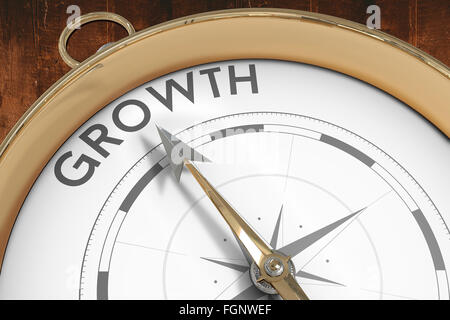 Composite image of compass pointing to growth Stock Photo