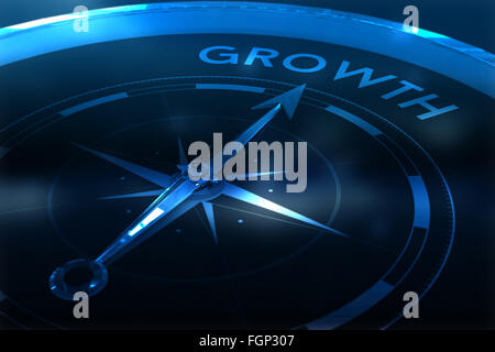 Composite image of compass pointing to growth Stock Photo