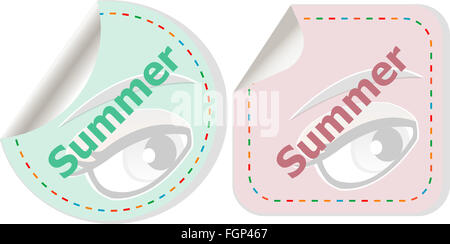 Word summer concept on button. Banner, web button or message for online web site, presentation or application Stock Photo