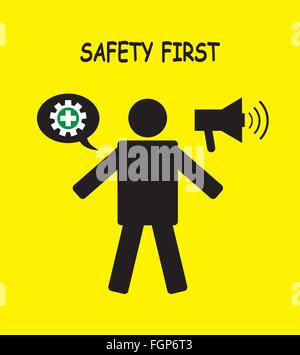 Safety First Sign Construction In Progress Stock Vector Image & Art - Alamy