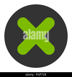 Cancel flat eco green and gray colors round button Stock Photo