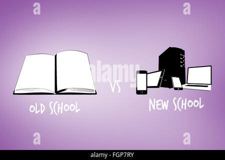 Composite image of old school vs new school Stock Photo