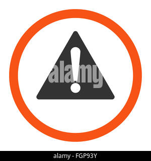 Warning flat orange and gray colors rounded raster icon Stock Photo