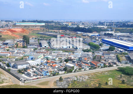 aerial view on industrial zone near the  Guarulhos  international airport Sao Paulo Brazil Stock Photo