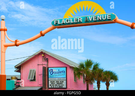 Flagler Avenue Sign New Smyrna Beach Florida Stock Photo Alamy