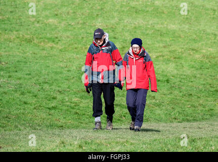 A senior couple out walking in the countryside Stock Photo